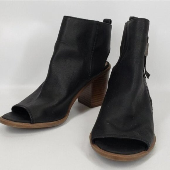 Circus Sam Edelman Kammi Black Peep Toe Ankle Bootie Open back Size 7.5 - Picture 3 of 16